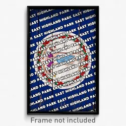 East Highland Park Virginia Poster (VA City Souvenir 11x17 Town Print)