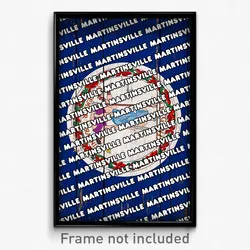 Martinsville Virginia Poster (VA City Souvenir 11x17 Town Print)