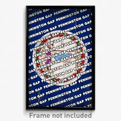 Pennington Gap Virginia Poster (VA City Souvenir 11x17 Town Print)