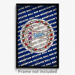 Bull Run Mountain Estates Virginia Poster (VA City Souvenir 11x17 Town Print)