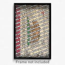 Mountain View Acres California Poster (CA City Souvenir 11x17 Town Print)