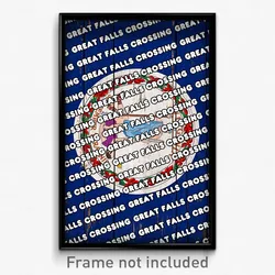 Great Falls Crossing Virginia Poster (VA City Souvenir 11x17 Town Print)