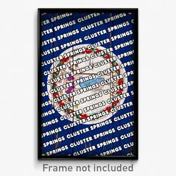 Cluster Springs Virginia Poster (VA City Souvenir 11x17 Town Print)