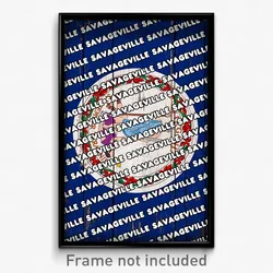 Savageville Virginia Poster (VA City Souvenir 11x17 Town Print)