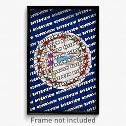 Riverview Virginia Poster (VA City Souvenir 11x17 Town Print)