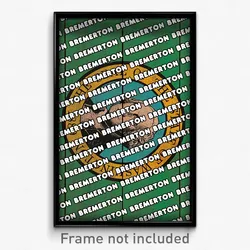 Bremerton Washington Poster (WA City Souvenir 11x17 Town Print)