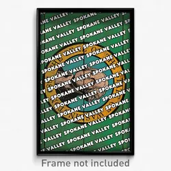 Spokane Valley Washington Poster (WA City Souvenir 11x17 Town Print)