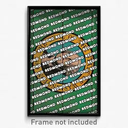 Redmond Washington Poster (WA City Souvenir 11x17 Town Print)