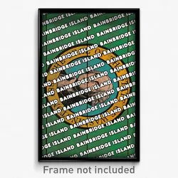 Bainbridge Island Washington Poster (WA City Souvenir 11x17 Town Print)