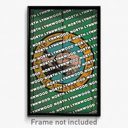 North Lynnwood Washington Poster (WA City Souvenir 11x17 Town Print)