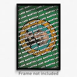 Martha Lake Washington Poster (WA City Souvenir 11x17 Town Print)