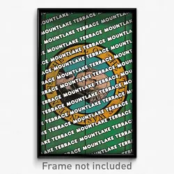 Mountlake Terrace Washington Poster (WA City Souvenir 11x17 Town Print)
