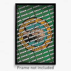Chain Lake Washington Poster (WA City Souvenir 11x17 Town Print)