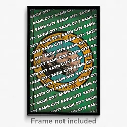 Basin City Washington Poster (WA City Souvenir 11x17 Town Print)