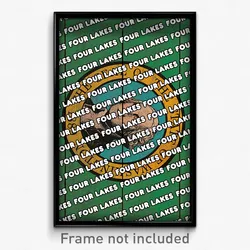 Four Lakes Washington Poster (WA City Souvenir 11x17 Town Print)