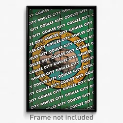 Coulee City Washington Poster (WA City Souvenir 11x17 Town Print)