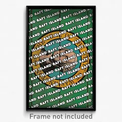 Raft Island Washington Poster (WA City Souvenir 11x17 Town Print)
