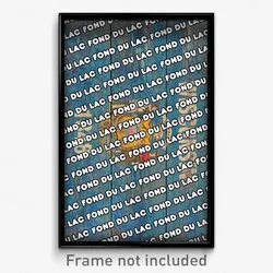 Fond du Lac Wisconsin Poster (WI City Souvenir 11x17 Town Print)