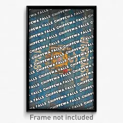 Chippewa Falls Wisconsin Poster (WI City Souvenir 11x17 Town Print)