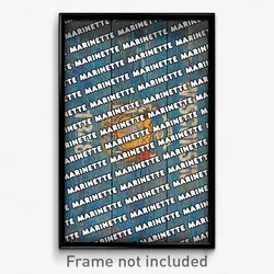 Marinette Wisconsin Poster (WI City Souvenir 11x17 Town Print)