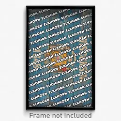 Elkhorn Wisconsin Poster (WI City Souvenir 11x17 Town Print)