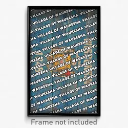 Village of Waukesha Wisconsin Poster (WI City Souvenir 11x17 Town Print)