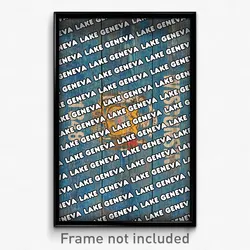 Lake Geneva Wisconsin Poster (WI City Souvenir 11x17 Town Print)
