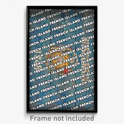 French Island Wisconsin Poster (WI City Souvenir 11x17 Town Print)