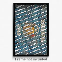Lake Wazeecha Wisconsin Poster (WI City Souvenir 11x17 Town Print)