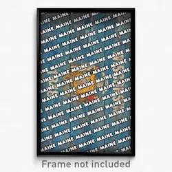 Maine Wisconsin Poster (WI City Souvenir 11x17 Town Print)