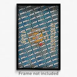 Shell Lake Wisconsin Poster (WI City Souvenir 11x17 Town Print)