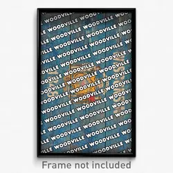 Woodville Wisconsin Poster (WI City Souvenir 11x17 Town Print)