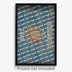 Potter Lake Wisconsin Poster (WI City Souvenir 11x17 Town Print)