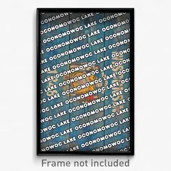 Oconomowoc Lake Wisconsin Poster (WI City Souvenir 11x17 Town Print)