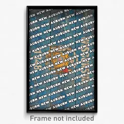 New Auburn Wisconsin Poster (WI City Souvenir 11x17 Town Print)