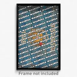 Waubeka Wisconsin Poster (WI City Souvenir 11x17 Town Print)