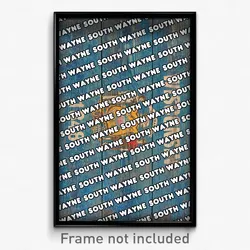 South Wayne Wisconsin Poster (WI City Souvenir 11x17 Town Print)