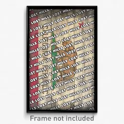 Lost Hills California Poster (CA City Souvenir 11x17 Town Print)