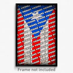 Vieques Puerto Rico Poster (PR City Souvenir 11x17 Town Print)