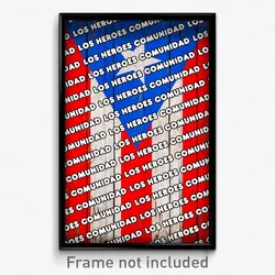 Los Heroes Comunidad Puerto Rico Poster (PR City Souvenir 11x17 Town Print)