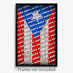Santa Maria Puerto Rico Poster (PR City Souvenir 11x17 Town Print)