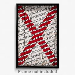 Blountsville Alabama Poster (AL City Souvenir 11x17 Town Print)