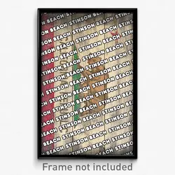 Stinson Beach California Poster (CA City Souvenir 11x17 Town Print)
