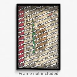Lake Almanor Peninsula California Poster (CA City Souvenir 11x17 Town Print)