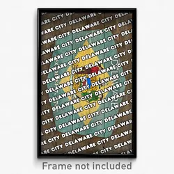 Delaware City Delaware Poster (DE City Souvenir 11x17 Town Print)