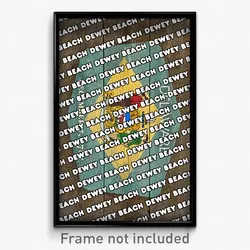 Dewey Beach Delaware Poster (DE City Souvenir 11x17 Town Print)