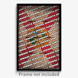 Sarasota Springs Florida Poster (FL City Souvenir 11x17 Town Print)