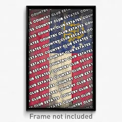 Country Club Estates Georgia Poster (GA City Souvenir 11x17 Town Print)