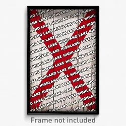 Highland Lake Alabama Poster (AL City Souvenir 11x17 Town Print)