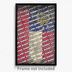 Sunset Village Georgia Poster (GA City Souvenir 11x17 Town Print)